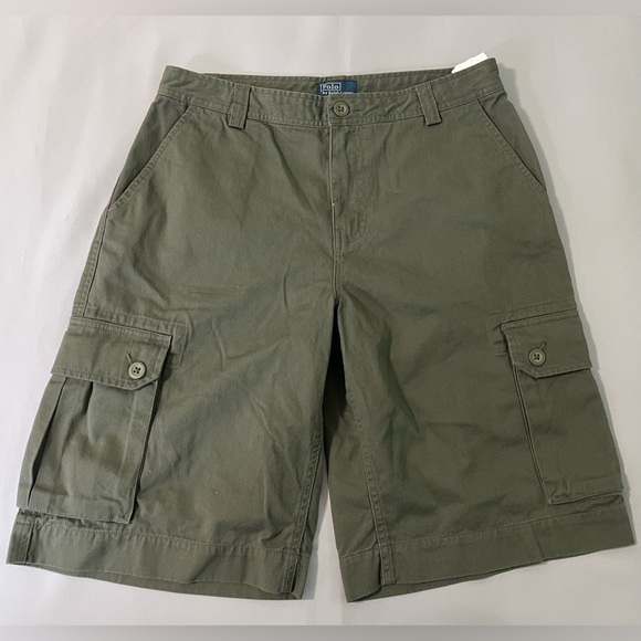 NWT Polo Ralph Lauren Men's Relaxed Fit Olive Casual Cargo Shorts‎ Sz 18 - Picture 1 of 10